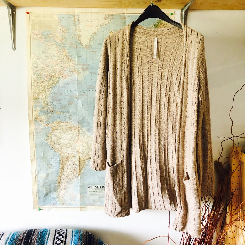 Leo & Nicole Long Open Front Sweater